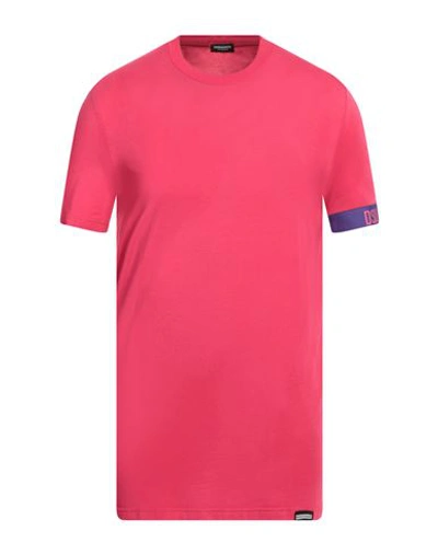 Shop Dsquared2 Man Undershirt Fuchsia Size S Cotton, Elastane In Pink