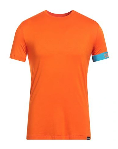 Shop Dsquared2 Man Undershirt Orange Size M Cotton, Elastane