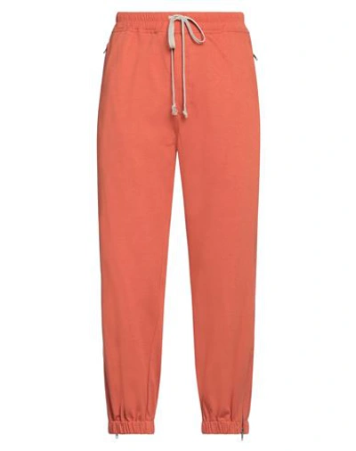 Shop Rick Owens Man Pants Orange Size 36 Cotton, Elastane