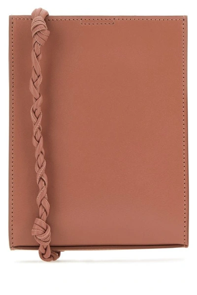 Jil Sander Rectangular Shoulder Bag With Braided Leather Strap In Pink