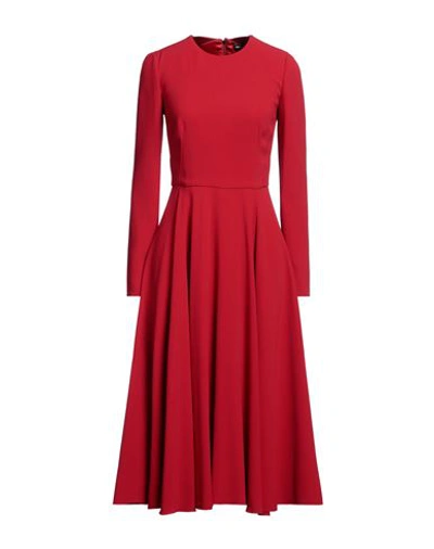 Shop Dolce & Gabbana Woman Midi Dress Red Size 4 Viscose, Acetate, Elastane