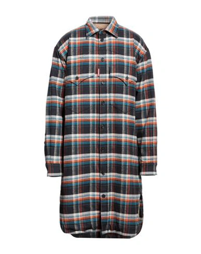 Dsquared2 Man Coat Turquoise Size 46 Cotton In Blue