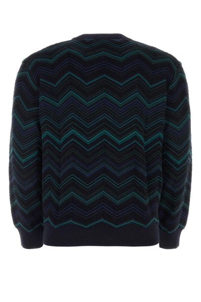 Shop Missoni Man Embroidered Cotton Blend Sweater In Multicolor