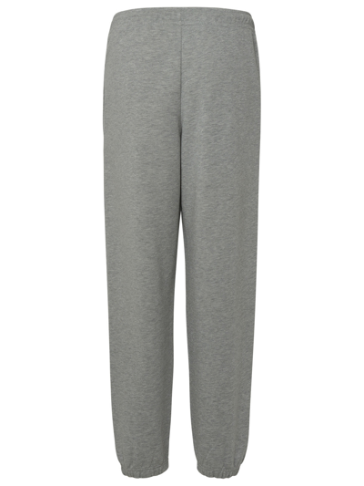 Shop Moncler Woman  Grey Cotton Pants In Gray