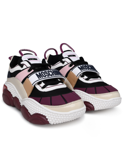 Shop Moschino Donna Bolla30 Sneakers In Multicolor Leather Blend