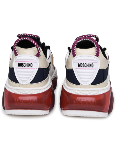 Shop Moschino Donna Bolla30 Sneakers In Multicolor Leather Blend