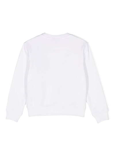 Shop Philipp Plein Junior Logo-print Long-sleeve Sweatshirt In White