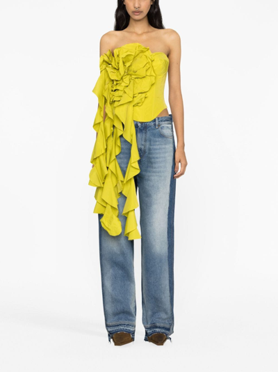 Darkpark Panelled Wide-leg Jeans In Blue