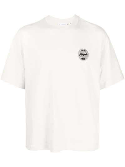 Shop Axel Arigato Logo Patch Organic Cotton T-shirt In Neutrals