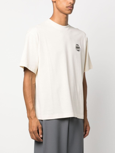 Shop Axel Arigato Logo Patch Organic Cotton T-shirt In Neutrals