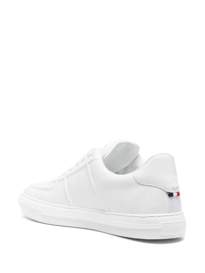 Shop Moncler Lace-up Leather Sneakers In White