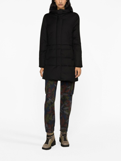 Shop Woolrich Hooded Puffer Coat In Black