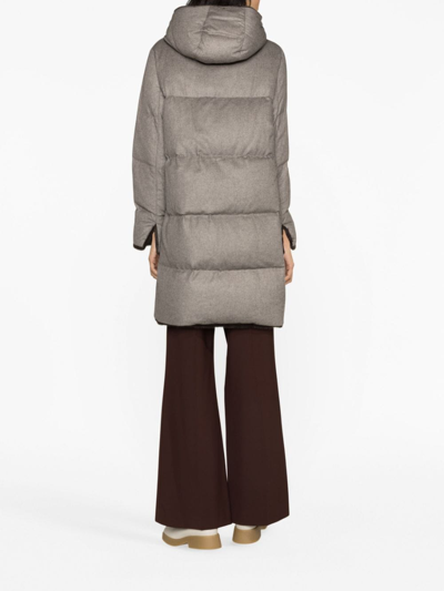 Shop Herno Faux Fur-lined Quilted Coat In Brown