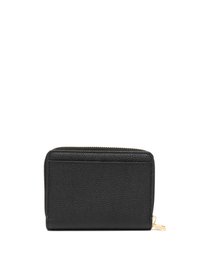 Shop Tom Ford Logo-lettering Pebbled Leather Wallet In Black
