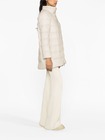 Herno Padded Zip-fastening Coat In Neutrals