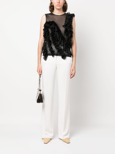 Ulla Johnson Winnifred Ruffle-detailed Chiffon Top In Black