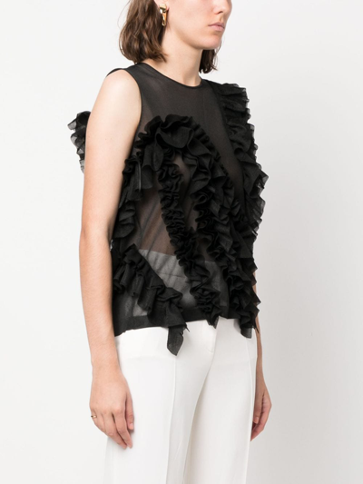 Ulla Johnson Winnifred Ruffle-detailed Chiffon Top In Black
