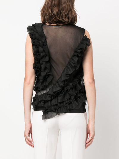 Ulla Johnson Winnifred Ruffle-detailed Chiffon Top In Black