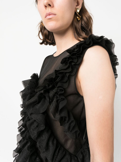Ulla Johnson Winnifred Ruffle-detailed Chiffon Top In Black