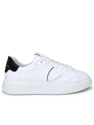Shop Philippe Model Woman White Temple Low Sneakers