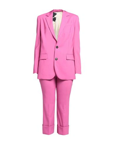 Shop Dsquared2 Woman Suit Magenta Size 4 Polyester, Virgin Wool, Elastane, Cupro