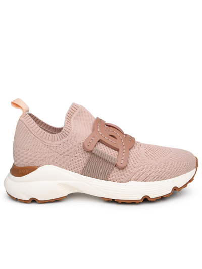 Shop Tod's Donna Rose Fabric Sneakers In Pink