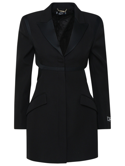 Shop Versace Blazer In Black Virgin Wool Woman
