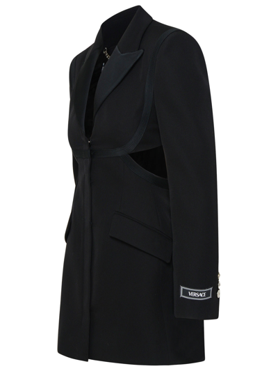 Shop Versace Woman  Blazer In Black Virgin Wool