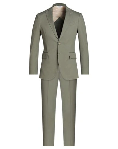 Shop Bottega Martinese Man Suit Khaki Size 38 Wool In Beige