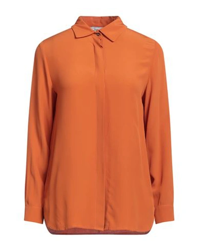 Shop Hopper Woman Shirt Rust Size 10 Acrylic, Silk In Red