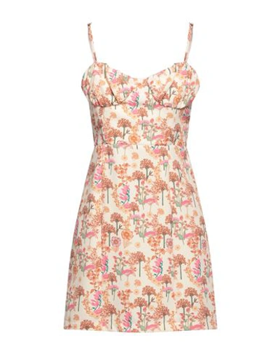 Shop Vicolo Woman Mini Dress Beige Size M Polyester, Elastane