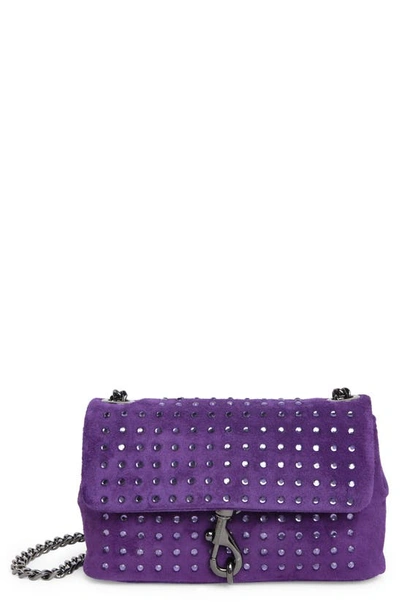 Shop Rebecca Minkoff Edie Crystal Date Night Crossbody Bag In Passion Flower/ Deep Passion