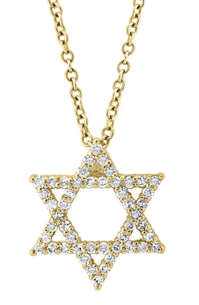 Shop Effy 14k Yellow Gold Diamond Star Of David Pendant Necklace