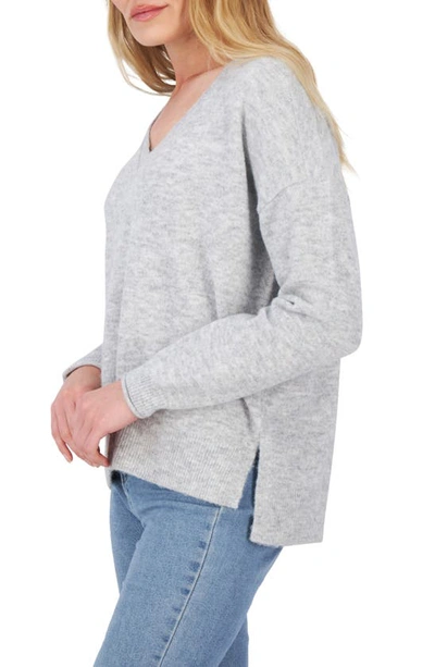 Shop Lucky Brand V-neck Pullover Sweater In Lt Grey Combo