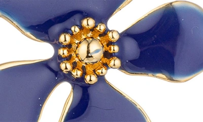 Eye Candy Los Angeles Olivia Flower Earrings In Blue