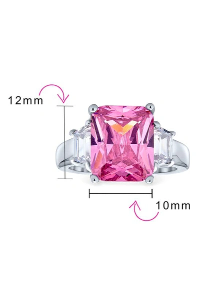 Shop Bling Jewelry Baguette Cz Engagement Ring In Pink