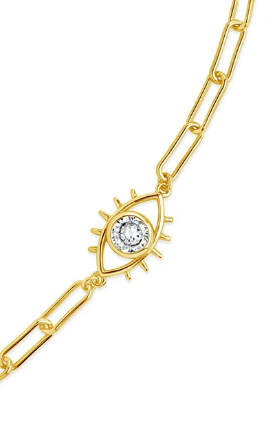 Shop Sterling Forever Vail Cz Evil Eye Bracelet In Gold