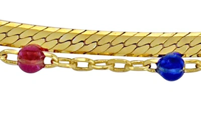 Delmar Double Strand Necklace In Gold Multi-color
