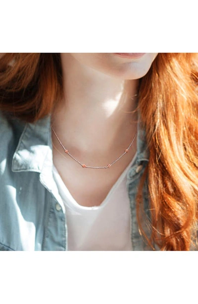 Shop Delmar Heart Station Chain Necklace In Rose