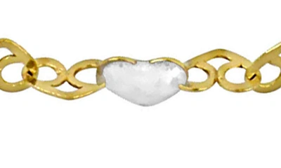 Delmar Enamel Heart Link Chain Necklace In Yellow