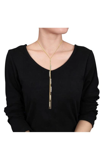 Delmar Two-tone Beaded Lariat Y-necklace In Yellow