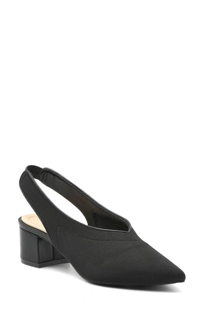 Shop Adrienne Vittadini Knit Slingback Pump In Black