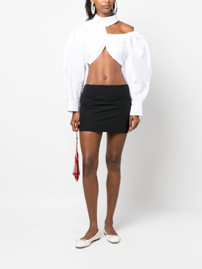 Jacquemus La Chemise Galliga Cotton Crop Shirt In White