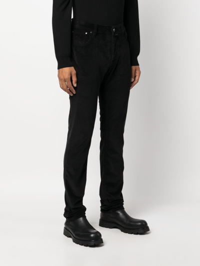 Shop Jacob Cohen Logo-patch Straight-leg Jeans In Schwarz