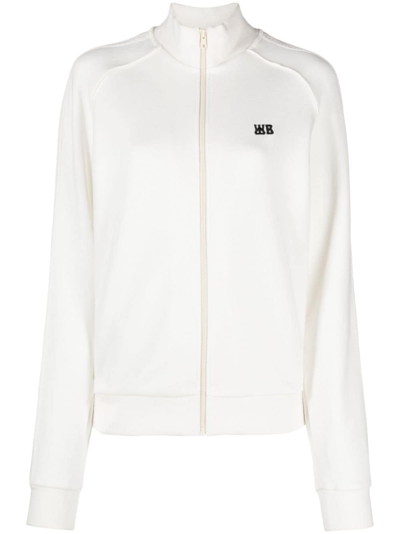 Shop Wales Bonner Logo-embroidered Zip-up Jacket In White