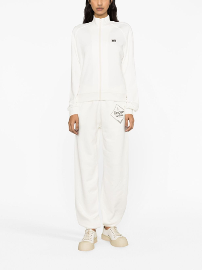 Shop Wales Bonner Logo-embroidered Zip-up Jacket In White