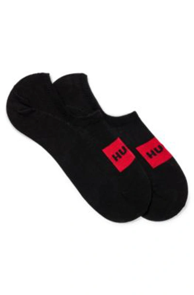 Shop Hugo Two-pack Of Invisible Socks In A Cotton Blend In Black