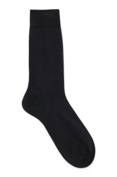 Shop Hugo Boss Regular-length Socks With Monogram Pattern In Black