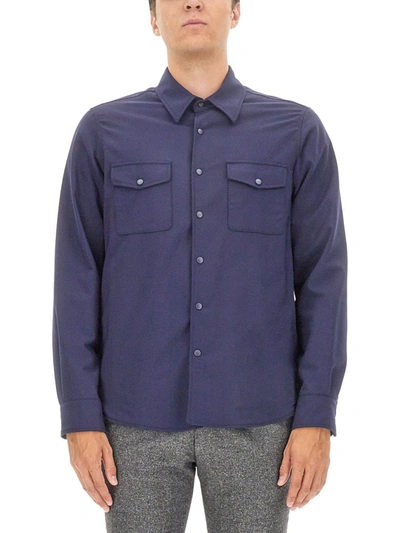 Shop Aspesi Double Shirt In Blue