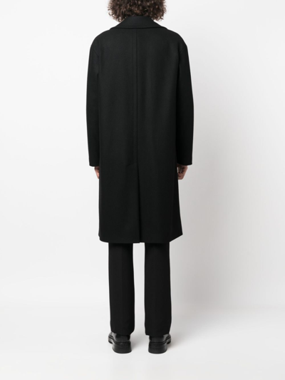 Shop Hevo Single-breasted Virgin-wool Coat In Black